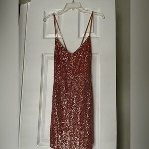 Lulus Sequin Spaghetti Strap Dress